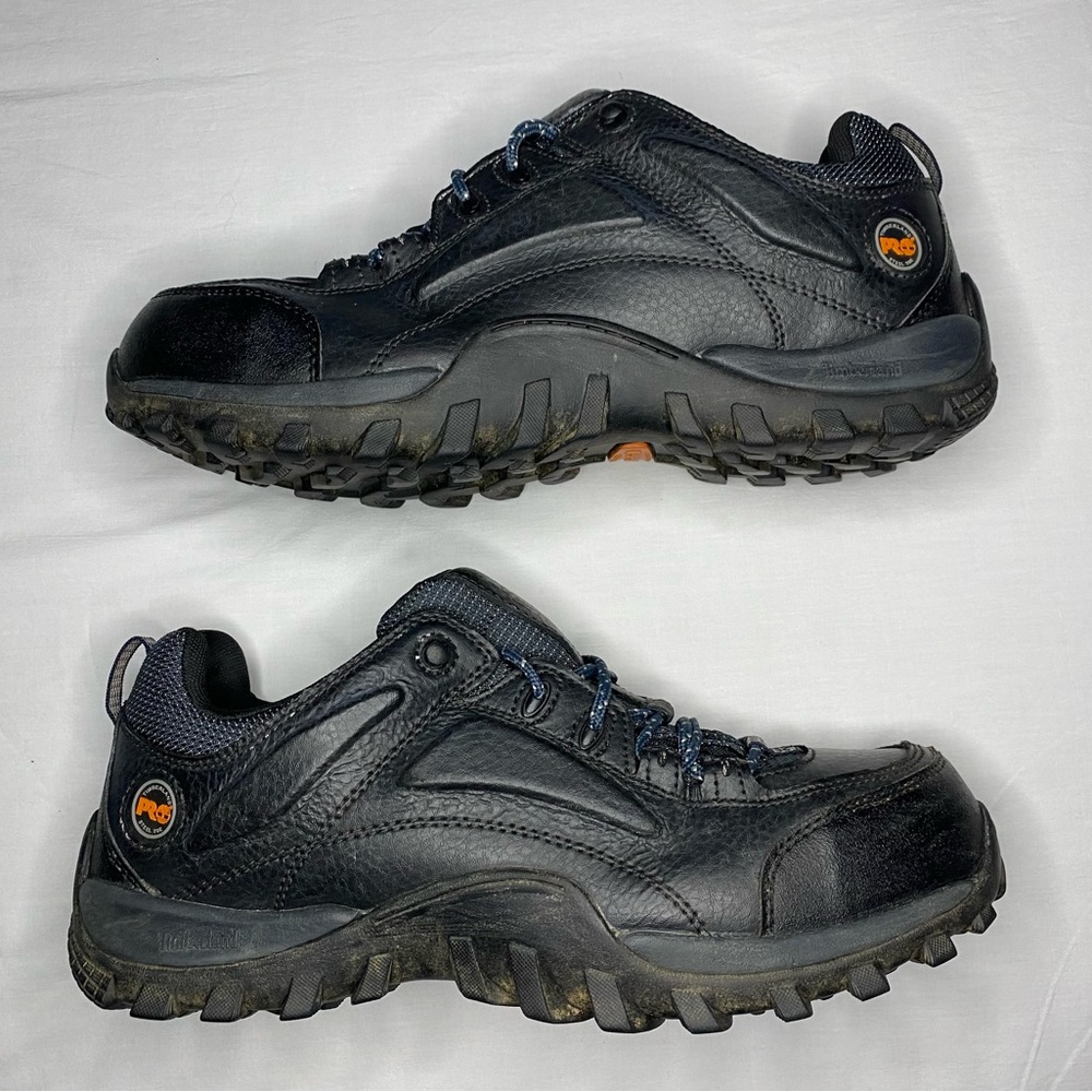 Timberland PRO Men's Black Leather Work Sneakers - Picture 2 of 9